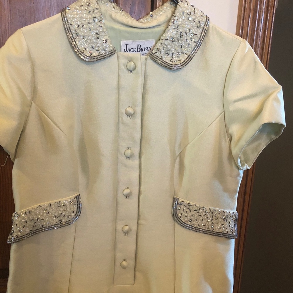 Vintage Jackie O inspired 60’s Dress  w beads, rhinestones, Jack Bryan Hong Kong